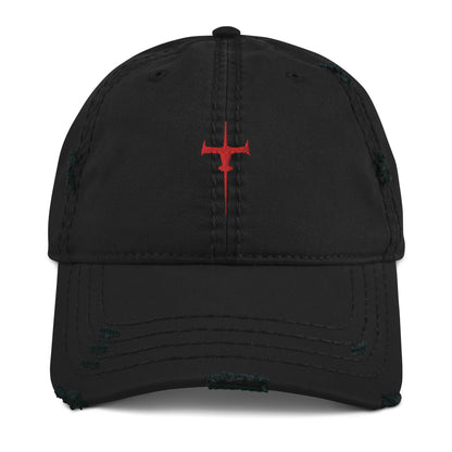 Anime Space Ship Embroidered Distressed Dad Hat