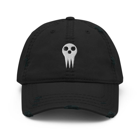 Soul Eat Embroidered Hat Shinigami Death Kid Skull Cosplay Anime Dad Hat Cap Distressed Dad Hat