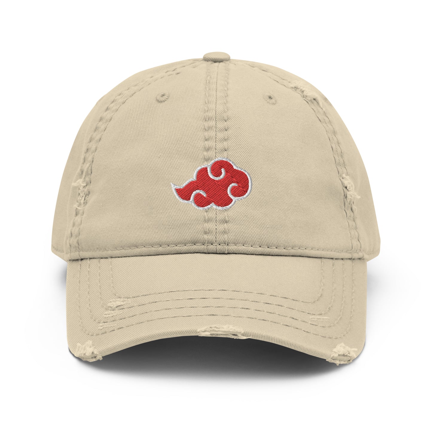 Anime Cloud Embroidered Distressed Dad Hat