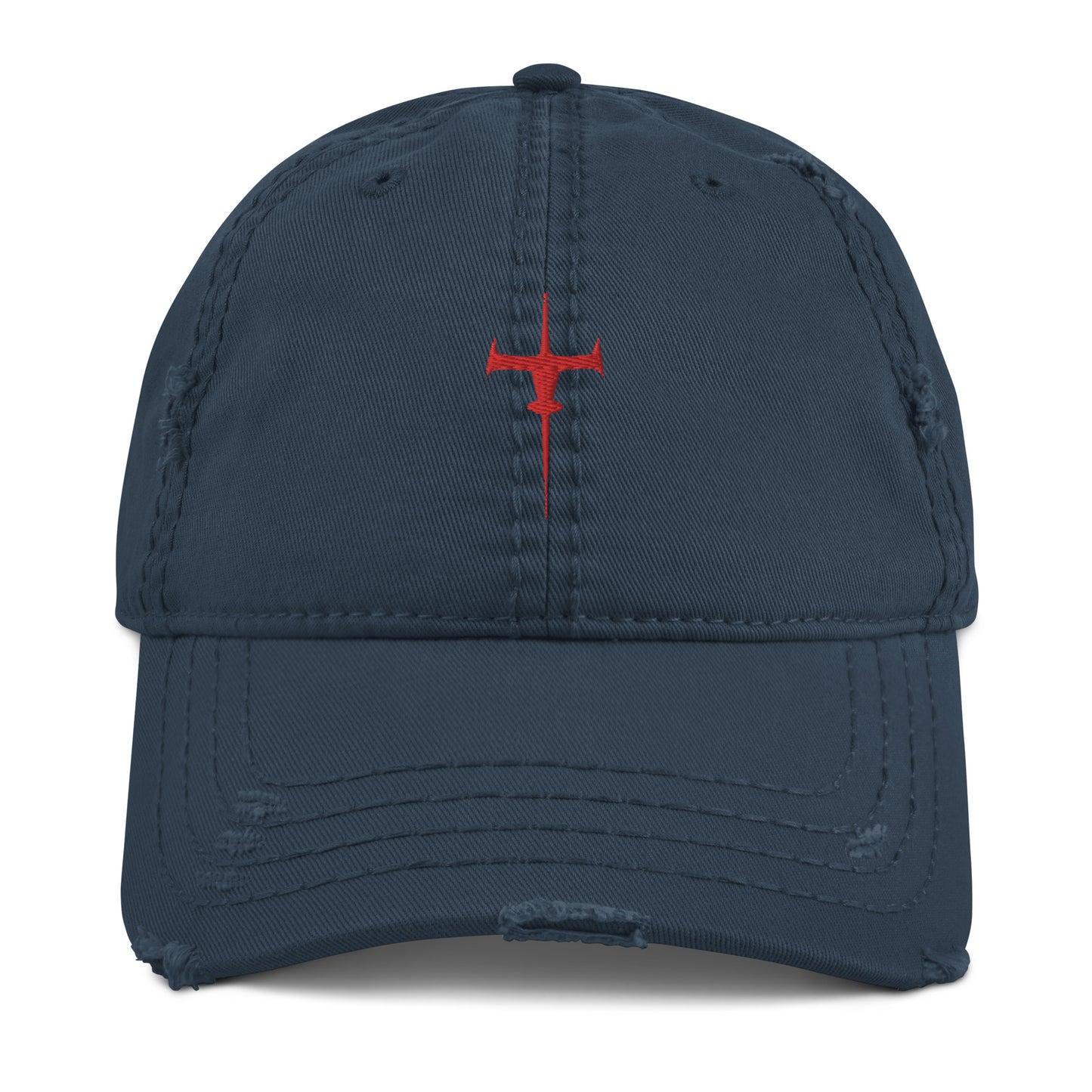 Anime Space Ship Embroidered Distressed Dad Hat