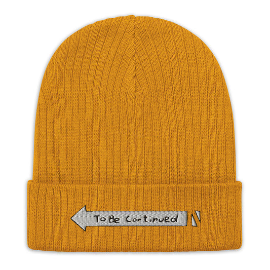 To be continued beanie Ribbed knit beanie Embroidery Embroidered