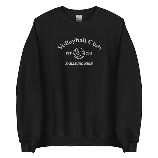 Karasun Volleyball Club Crewneck College Sports Sweatshirt Embroidered Subtle Anime Merch Sweater