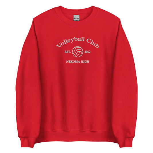 Nekomas Volleyball Club Crewneck College Sports Sweatshirt Embroidered Subtle Anime Merch Sweater