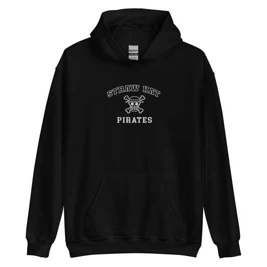 Straw hats Hoodie Black white Pirates Anime Embroidered