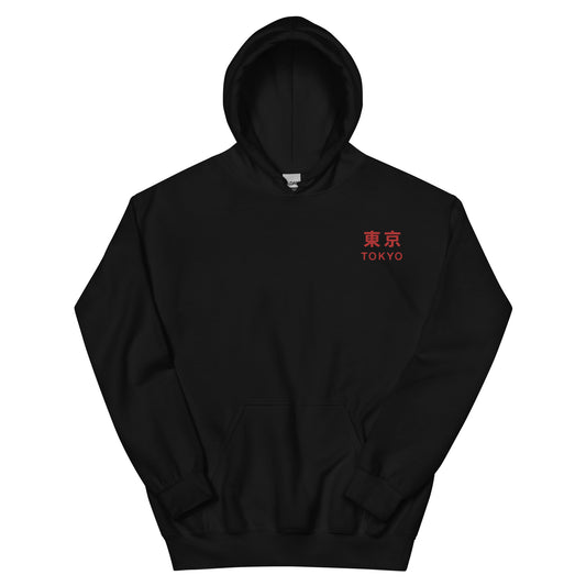 Tokyo Embroidery Hoodie Unisex JDM Drifting Cars Red Embroidered