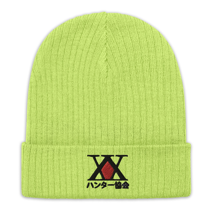 x Hunters Embroidered Ribbed knit beanie Embroidery
